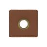 Kangasmerkki Keinonahkapaikka metallirenkaalla [ 4 kpl / Ø 10 mm ] – ruskea,  thumbnail number 1