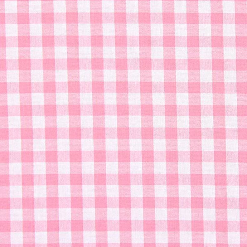 Puuvillakangas Vichy-Check 1 cm – roosa/valkoinen,  image number 1