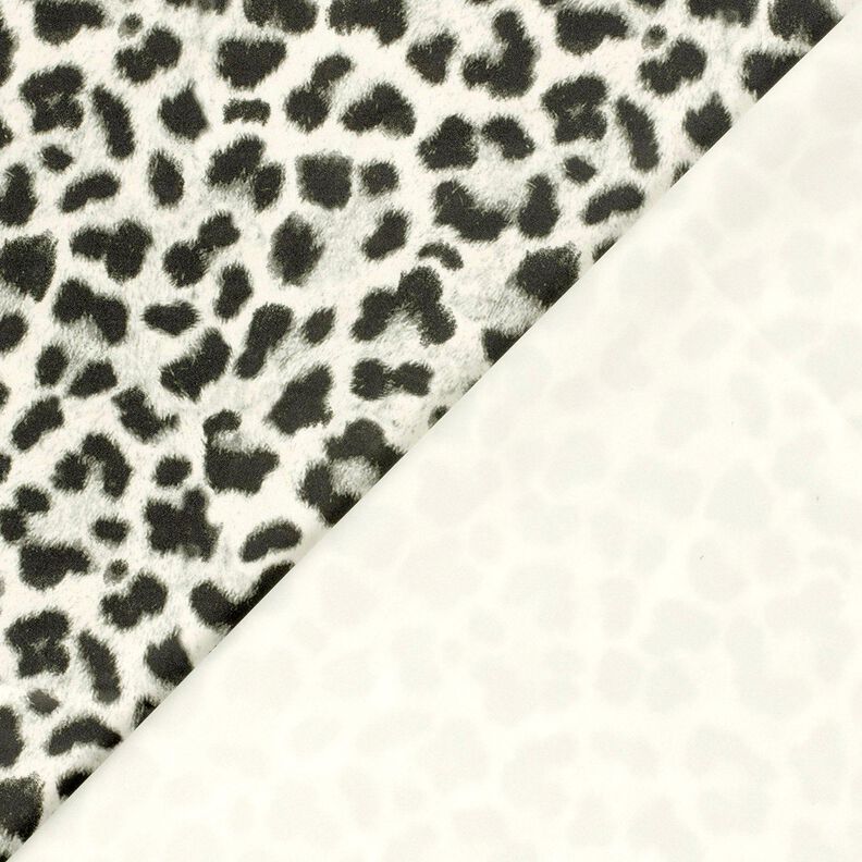 Joustava veluuri, lumileopardikuvio – norsunluu/musta,  image number 4