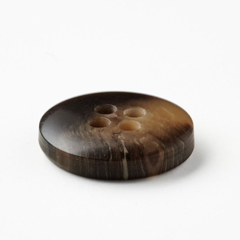 4-reikäinen pyöreä nappi [Ø 15 mm] – mustanruskea,  image number 3