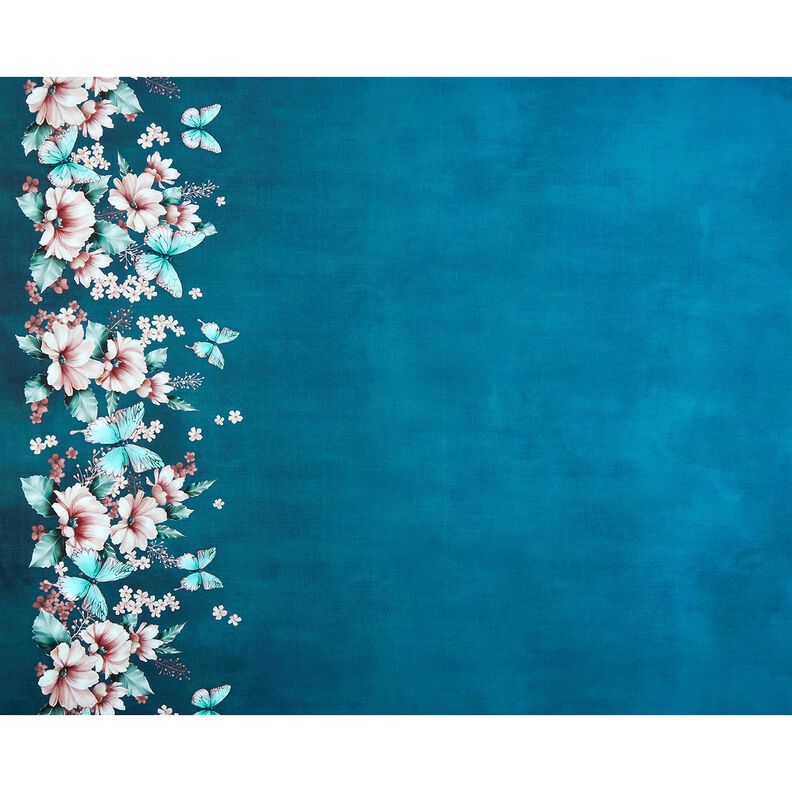 Puuvillajersey Perhosniitty | Glitzerpüppi  – kirkas petrooli/ruusunpunainen,  image number 5