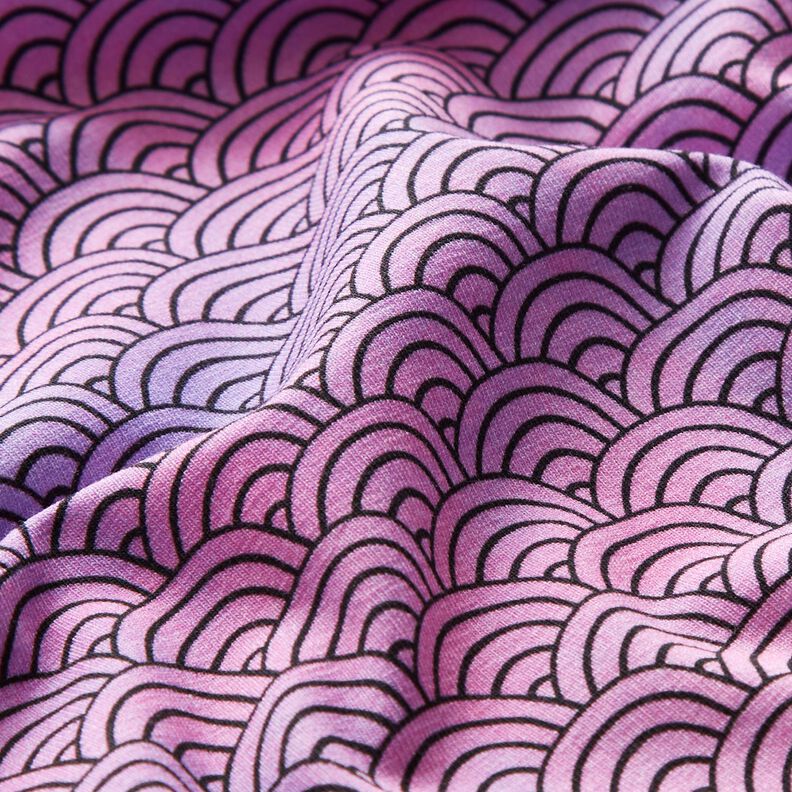 Puuvillajersey Manga-sateenkaari Digitaalipainatus | by Poppy – pastellivioletti,  image number 2
