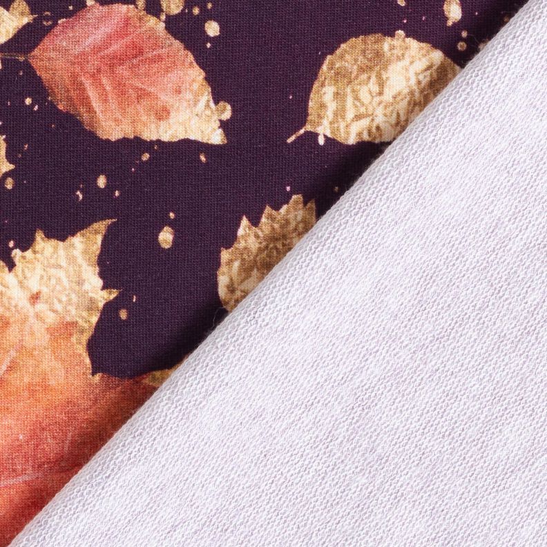 French Terry Reunuskangas Vaahteranlehdet | Glitzerp&uuml;ppi &ndash; merlot/vanhakulta,  image number 4