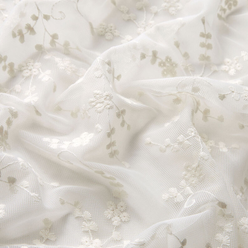 Tyllipitsi Pienet kukat – valkoinen,  image number 2
