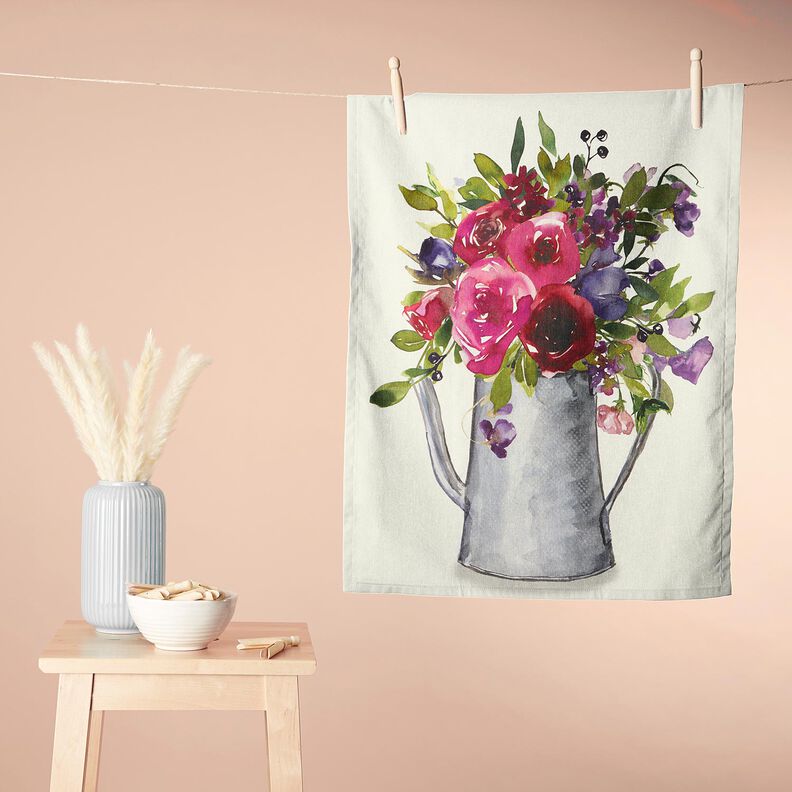 Koristepaneeli Trio Akvarellikukat – norsunluu/marja,  image number 5