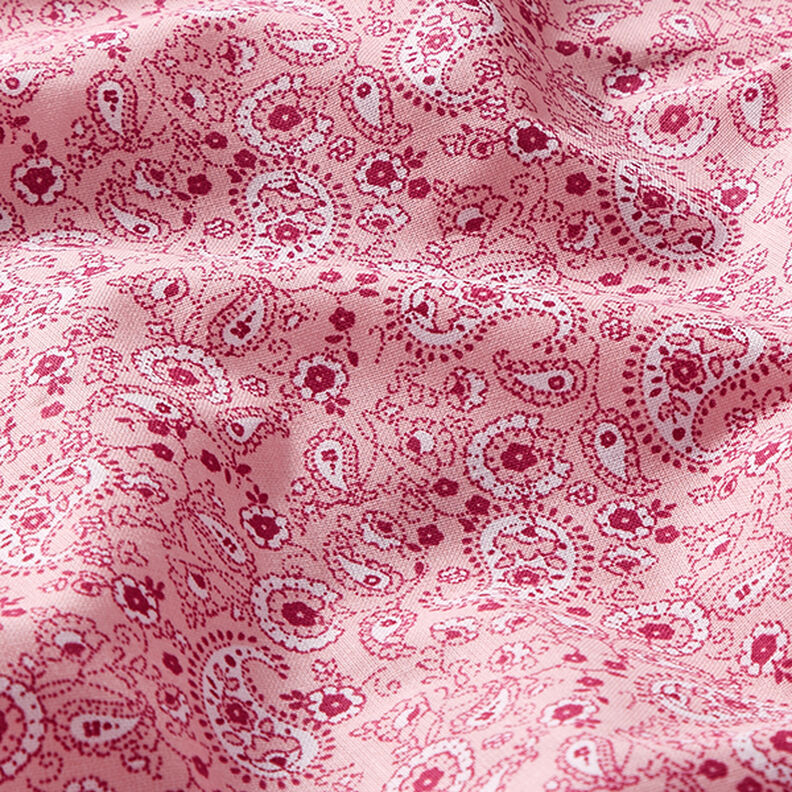 Puuvillakangas Kretonki Paisley – roosa,  image number 2