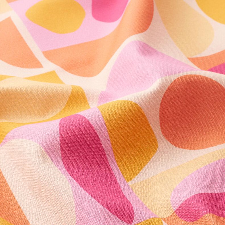Sisustuskangas Puolipanama Värikkäät muunnelmat – vaaleankeltainen/pastellivioletti,  image number 2