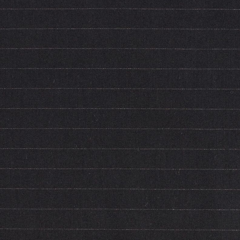 Puuvillakangas Poikittaiset liituraidat – musta,  image number 1