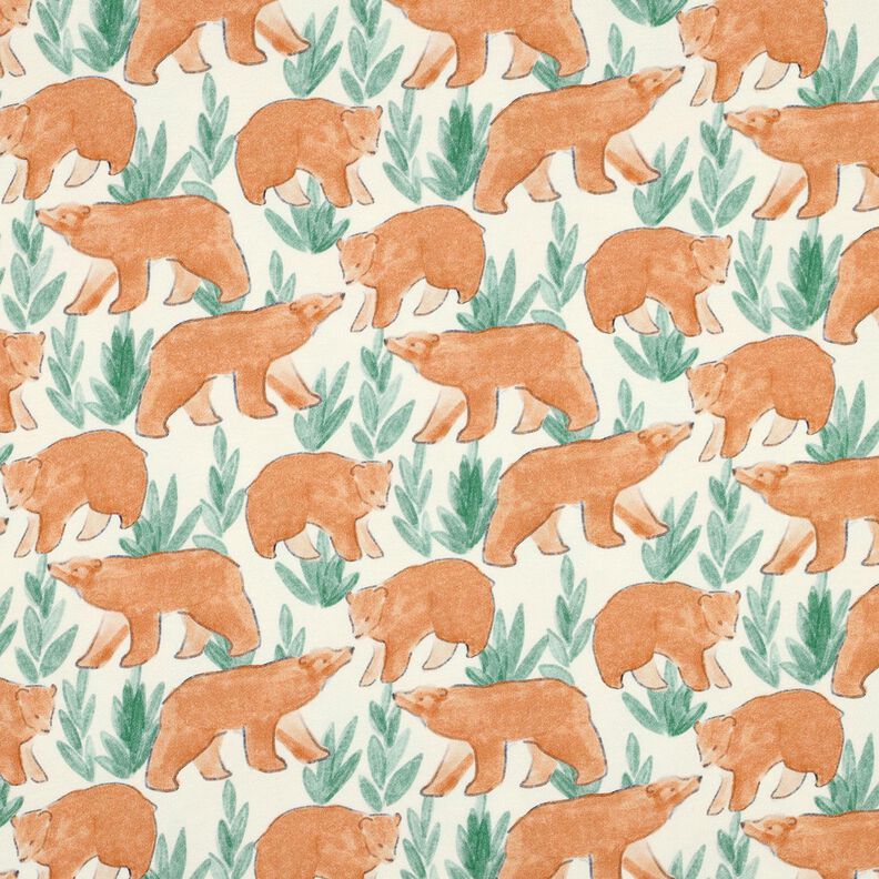 French Terry Kesäcollege vesivärikarhut Digitaalipainatus | Poppy Fabrics – villanvalkoinen,  image number 1