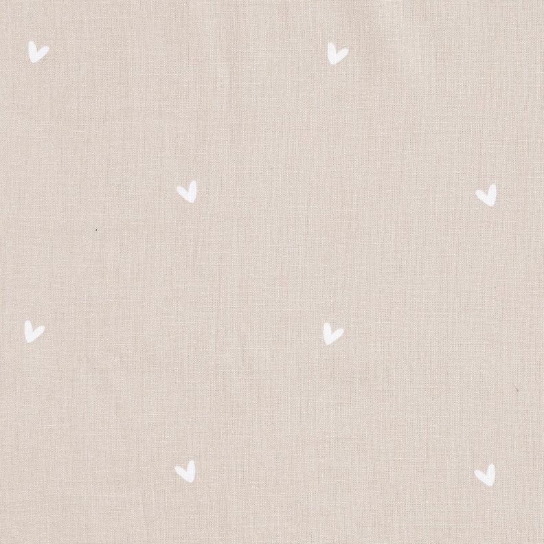 Puuvillapopliini Herkät sydämet – sumunharmaa,  image number 1