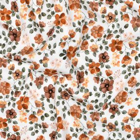 GOTS Puuvillajersey Syyskukat Digitaalipainatus &ndash; valkoinen/ruusunpunainen, 