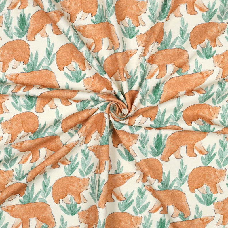 French Terry Kesäcollege vesivärikarhut Digitaalipainatus | Poppy Fabrics – villanvalkoinen,  image number 3