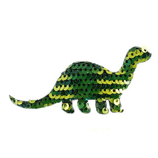Kangasmerkki  Dinosaurus [ 3 x 6,5 cm ] – vihreä, 