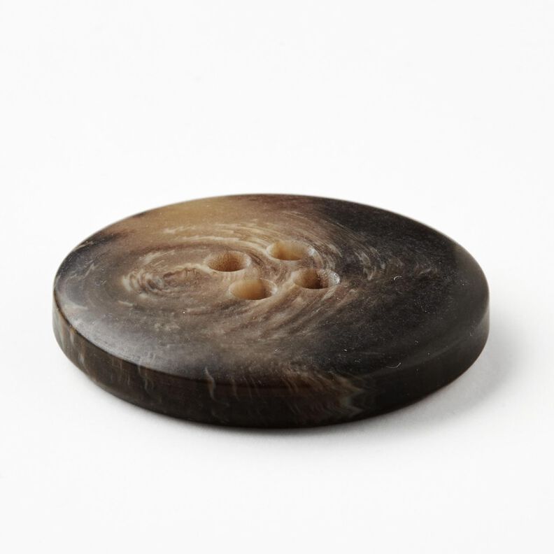 4-reikäinen pyöreä nappi   [Ø 25 mm] – mustanruskea,  image number 3