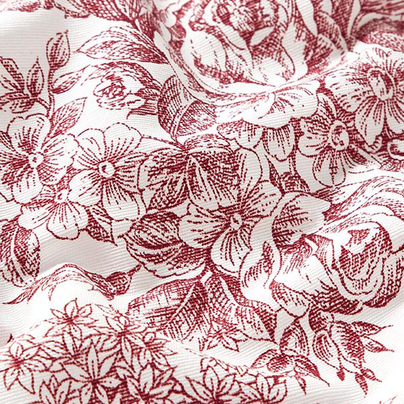 Sisustuskangas Canvas Romantiikka – valkoinen/karmiininpunainen,  image number 2
