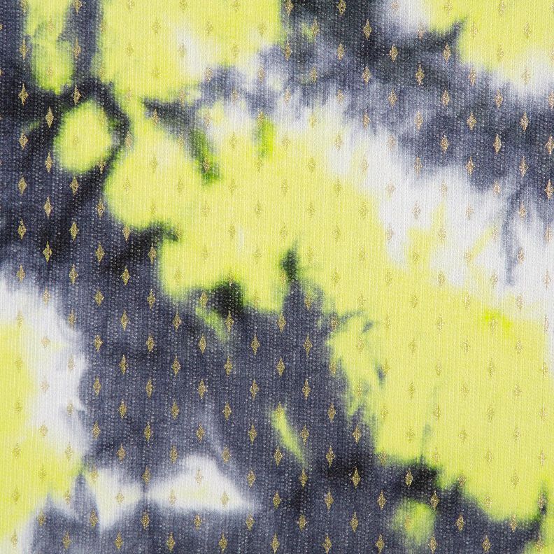 Neulepitsi Batiikki ja kultaiset vinoneliöt – laivastonsininen/keltainen neon,  image number 1
