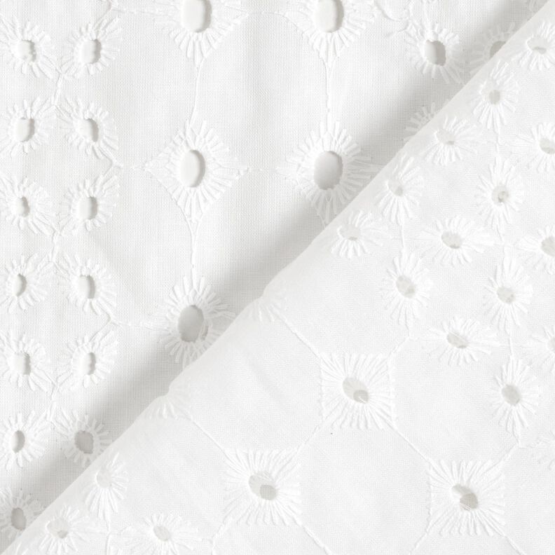 Puuvillakangas Reikäkirjonta Ornamentit – valkoinen,  image number 4