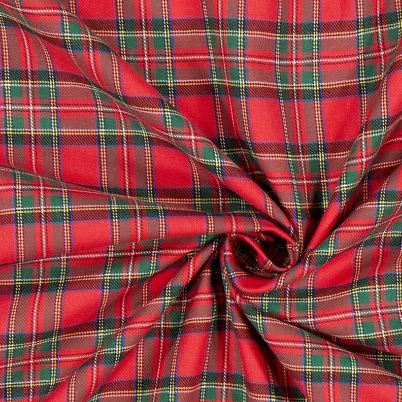 Puuvillaflanelli Skottiruutu Glenside – punainen,  image number 2
