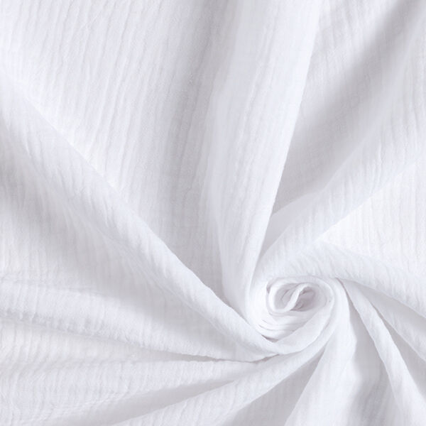 Musliini-/kaksikerroksinen kangas – valkoinen,  image number 1
