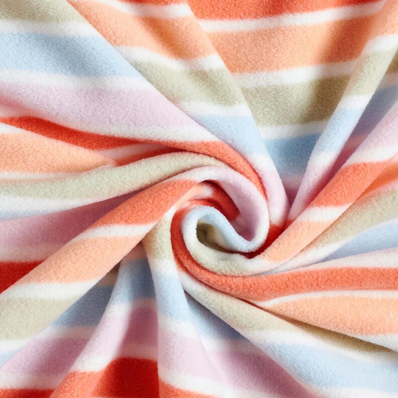 Antipilling-fleece Värikkäät raidat – valkoinen,  image number 3