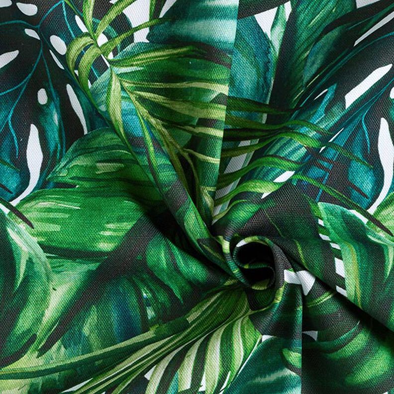 Sisustuskangas Puolipanama Palmun lehdet – vihreä,  image number 3