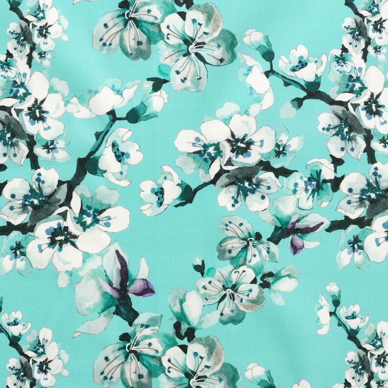 Ulkokankaat Canvas Kirsikan kukat – vedensininen,  image number 1