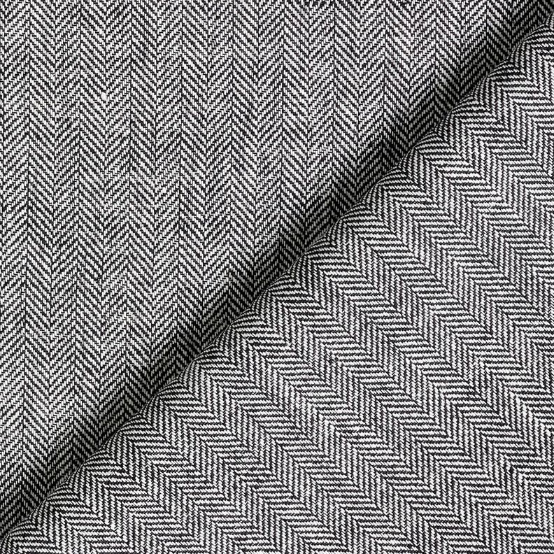 Pellava-puuvilla-sekoite Kalanruoto – musta,  image number 4