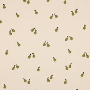 GOTS Puuvillajersey Päärynät | Poppy Fabrics – vaalea beige/vaalea oliivi, 