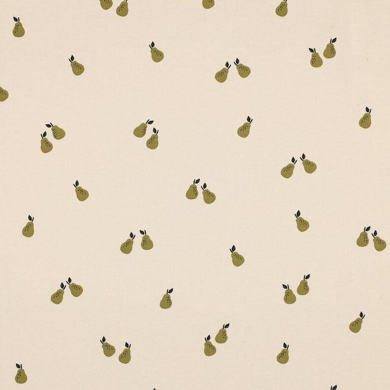 GOTS Puuvillajersey Päärynät | Poppy Fabrics – vaalea beige/vaalea oliivi,  image number 1