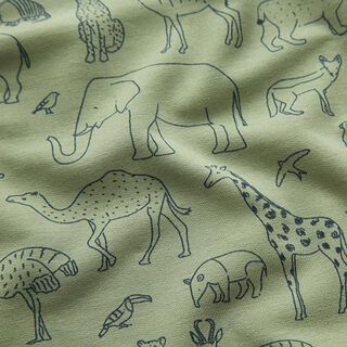 French Terry Kesäcollege gezeichnete Safari-Tiere – vaalea khaki, 