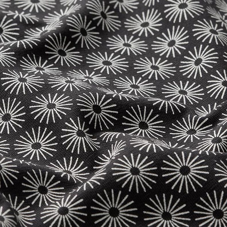 Puuvillajersey loistaa kukat – musta,  image number 2