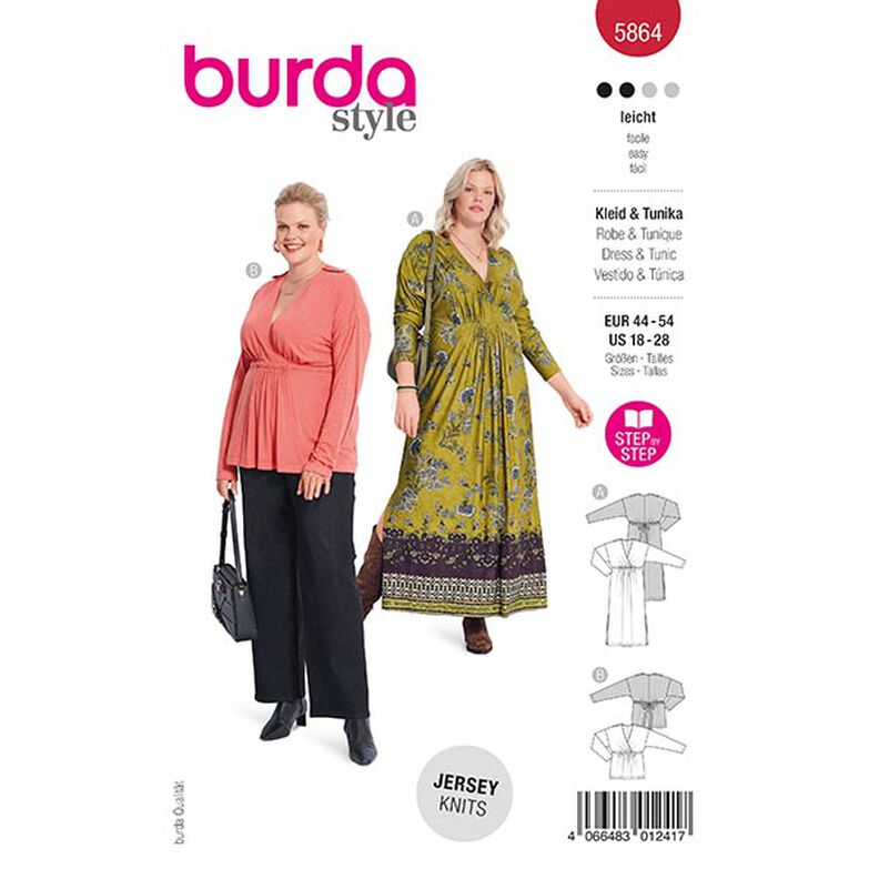 Plus-Size Mekko / Tunika | Burda 5864 | 44-54,  image number 1