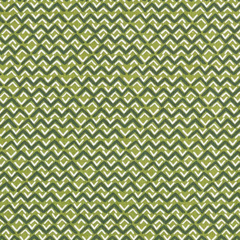 Puuvillakangas Kretonki Etno-siksak – vihreä,  image number 1