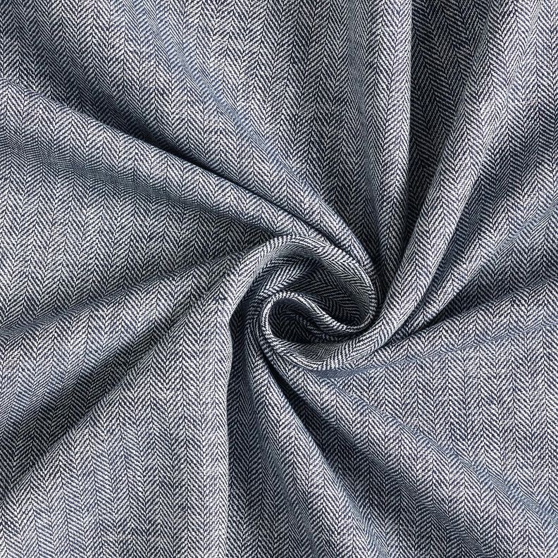 Pellava-puuvilla-sekoite Kalanruoto – yönsininen,  image number 3