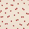 GOTS Puuvillajersey Mansikat | Poppy Fabrics – vaalea beige/karmiininpunainen,  thumbnail number 1