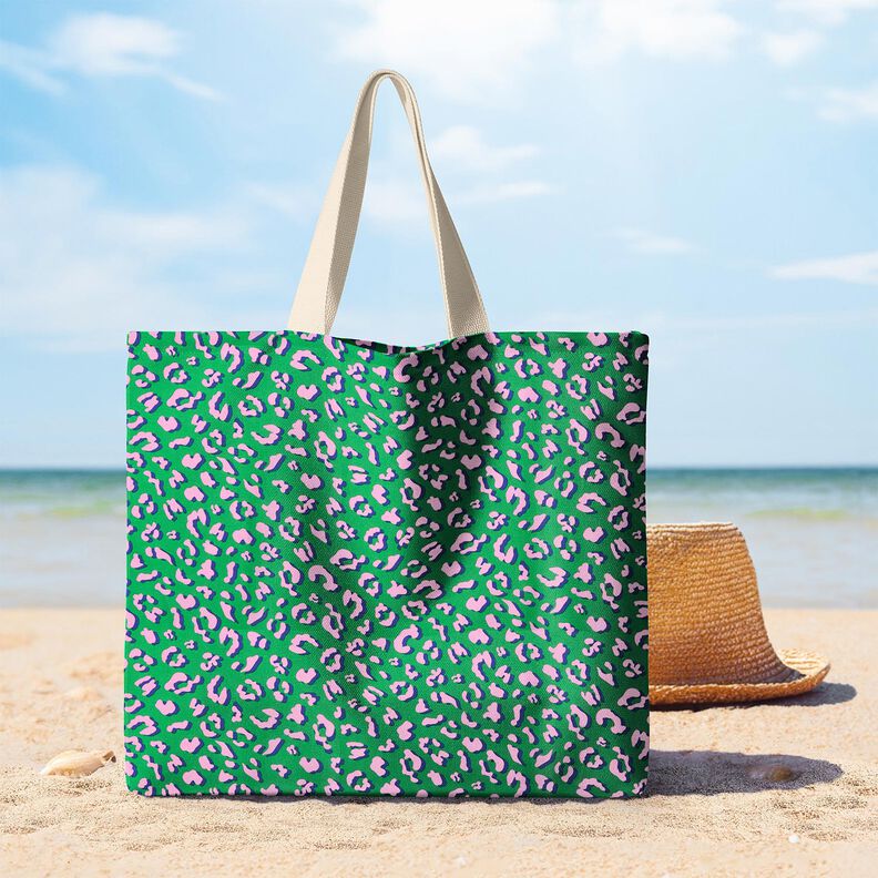 Pinnoitettu puuvilla Abstrakti leo | Poppy Fabrics &ndash; vihre&auml;/roosa,  image number 5