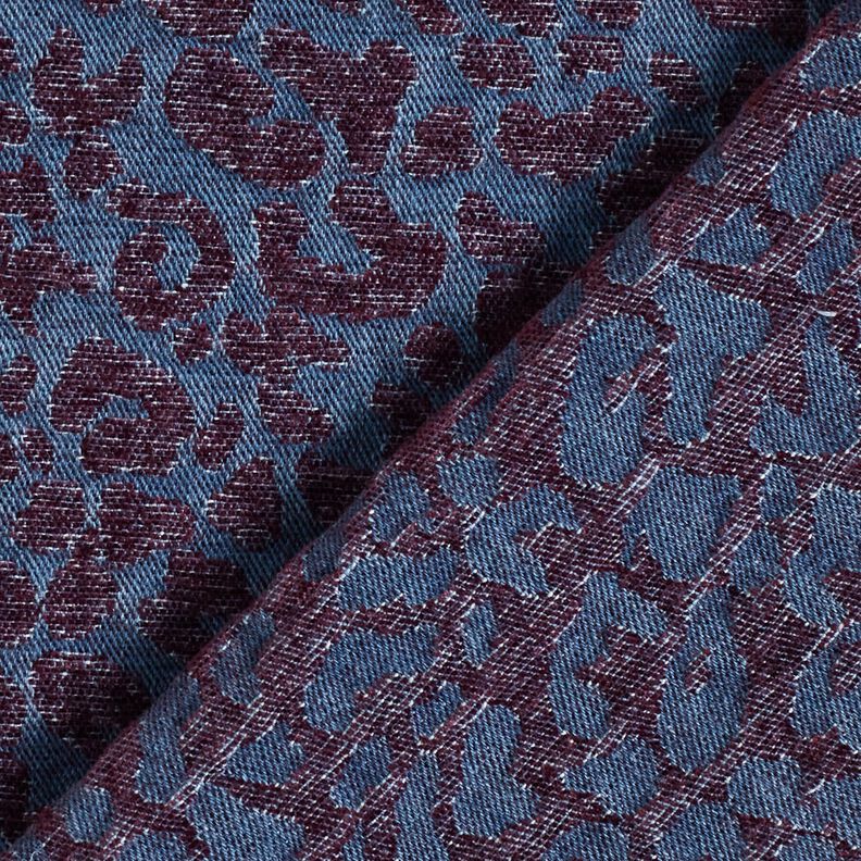 Housukangas farkkujäljitelmää leopardikuvio – munakoiso/farkunsininen,  image number 4