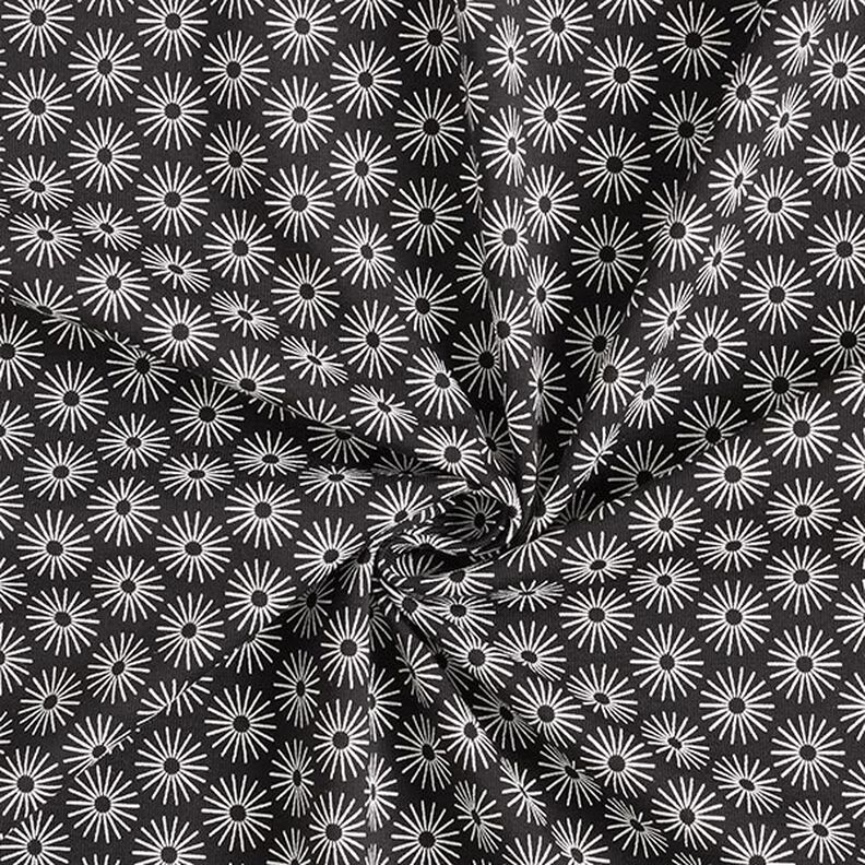 Puuvillajersey loistaa kukat – musta,  image number 3