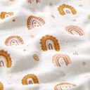 Musliini-/kaksikerroksinen kangas Sateenkaari – villanvalkoinen/currynkeltainen, 