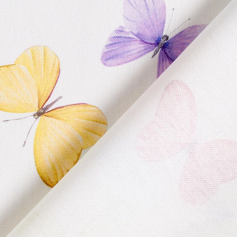 Sisustuskangas Puolipanama Herkät perhoset – valkoinen/pastellinvihreä,  image number 4