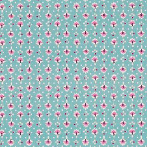 Puuvillakangas Popliini Pienet koristeet – mintunvihreä/pastellinvioletti – minttu/pastellivioletti, 