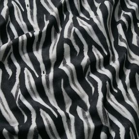 French Terry harjattu Seepra Digitaalipainatus &ndash; musta/hopea, 