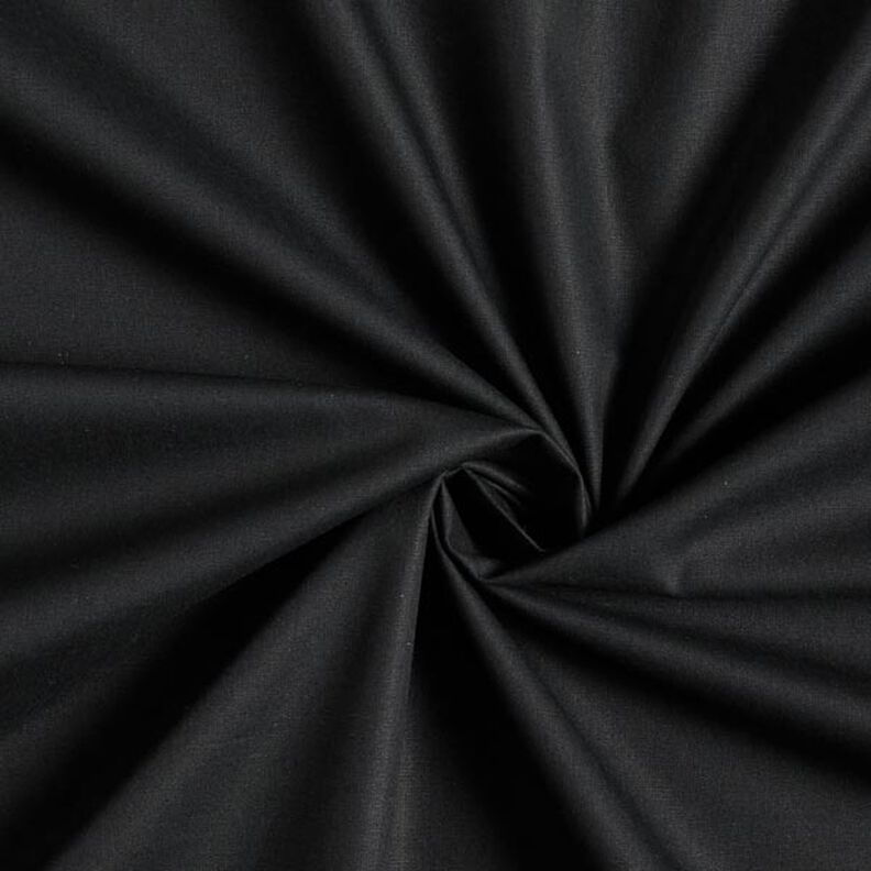 Puuvillapopliini Yksivärinen – musta,  image number 1