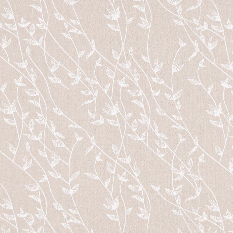 Puuvillapopliini Lehtiköynnökset – sumunharmaa,  image number 1