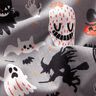 Puuvillakangas Popliini Happy Halloween – norsunharmaa/vaaleanoranssi,  thumbnail number 2