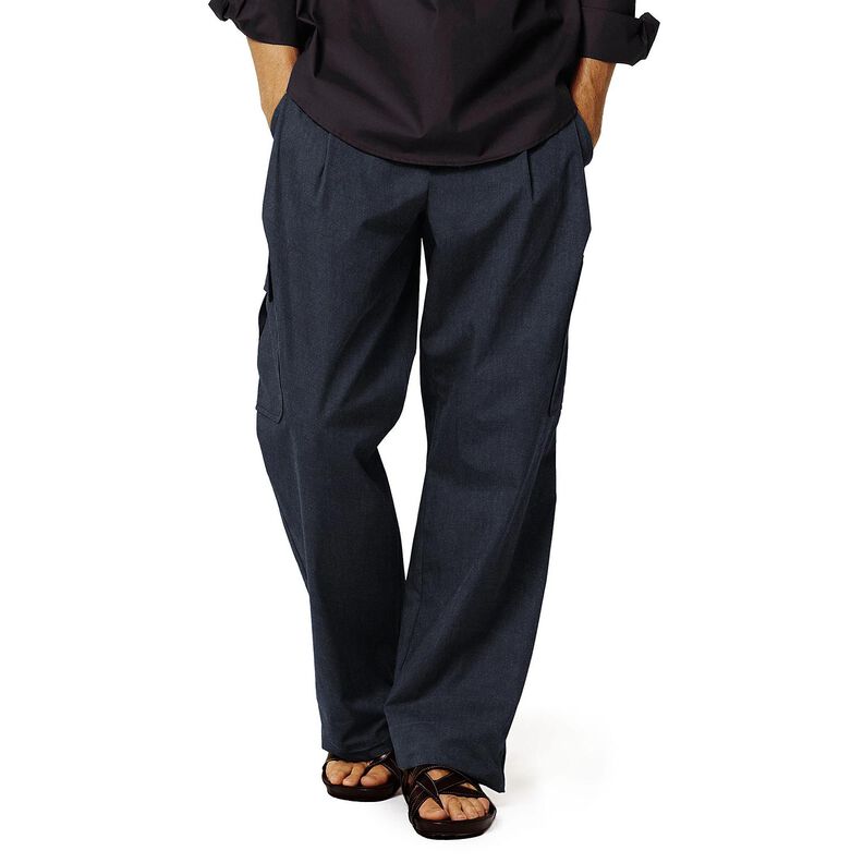 Pellavakangas ramie mix stonewashed, raskas laatu – yönsininen,  image number 5