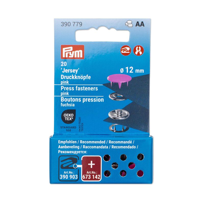 Jersey-nepparit [12 mm] | Prym &ndash; pink,  image number 3