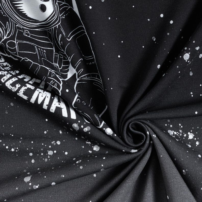 French Terry Paneeli Spaceman | Glitzerp&uuml;ppi &ndash; musta/valkoinen,  image number 3