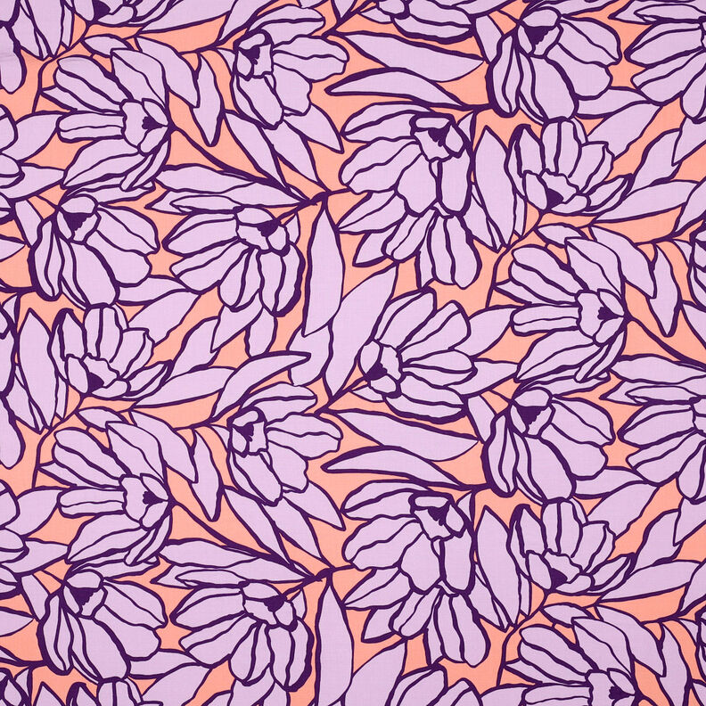 Lenzing Ecovero Inked Bouquet | Nerida Hansen – persikanoranssi/laventeli,  image number 1