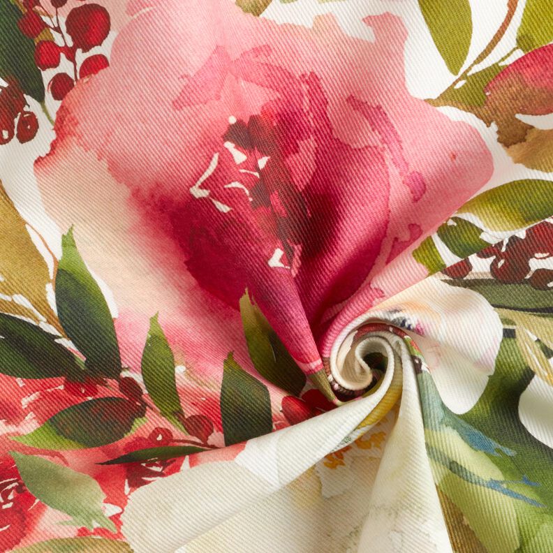 Koristepaneeli Trio Akvarellikukat – norsunluu/marja,  image number 2